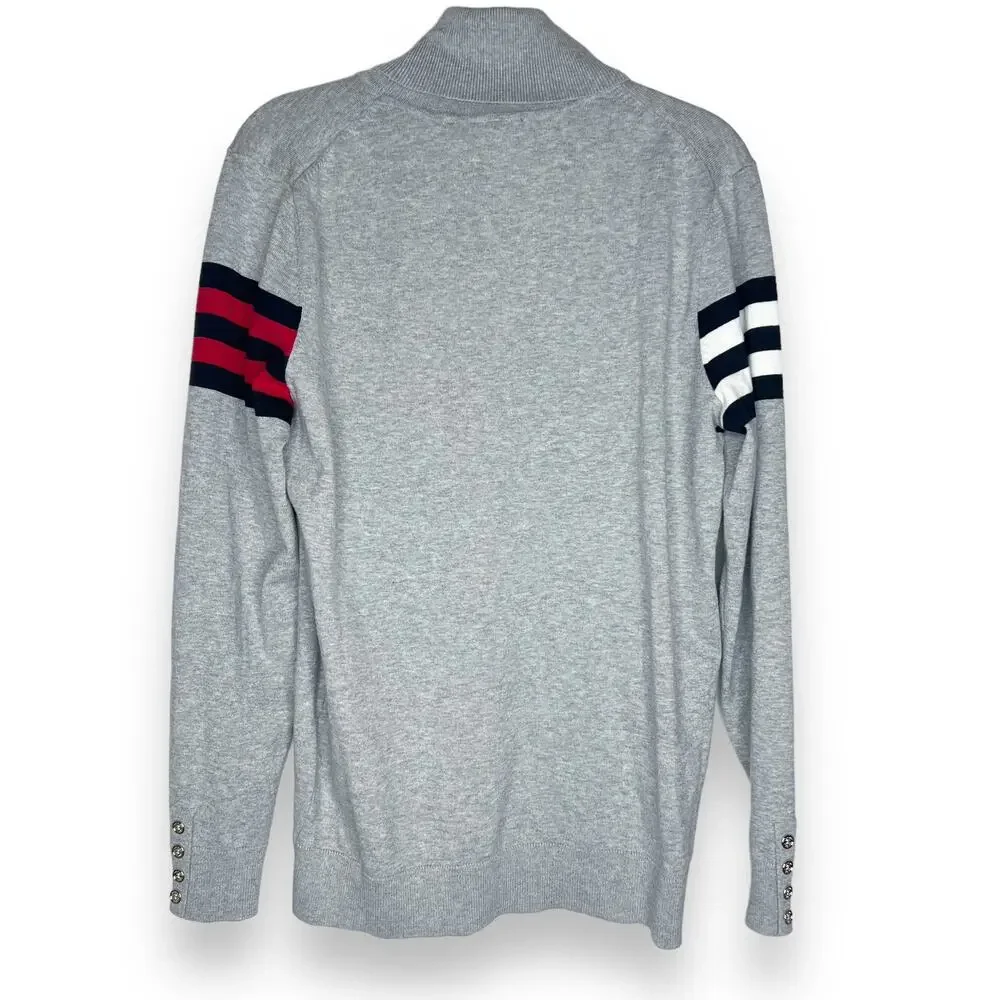 Tommy Hilfiger Flag Stella Sweater Heather Gray Size Large